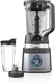 Ninja TB300 Detect Duo Power Blender with Single Serve with Blend Sense Technology, 72 oz Pitcher with Lid and 24 oz Single Serve Cup with Lid, Platinum Silver (Renewed)