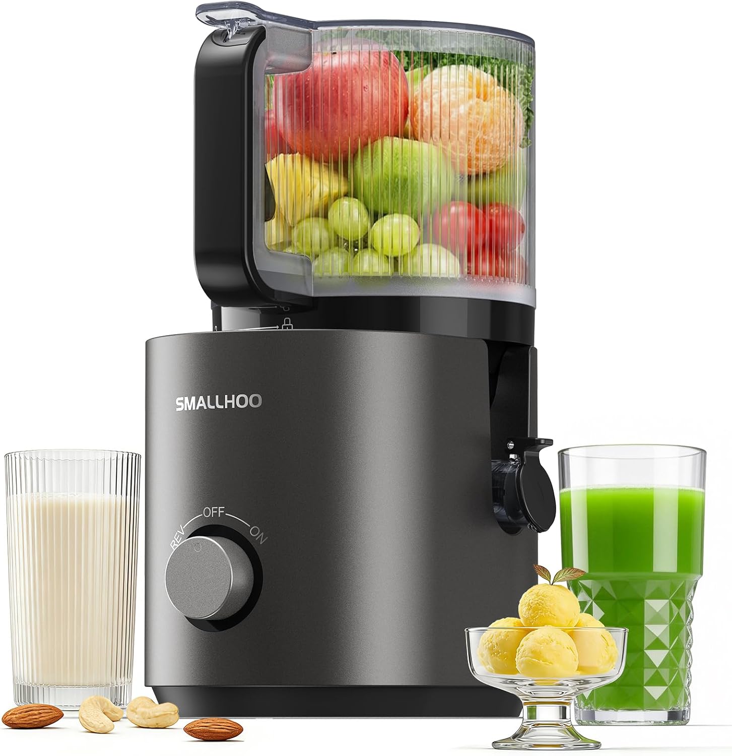 3-in-1 Juicer Machines, Cold Press Juicer 7 inch Large Chute & 120oz, for Whole Vegetables & Fruits, High Juice Yield, Nut Milk, Natural Sorbet, Sliver